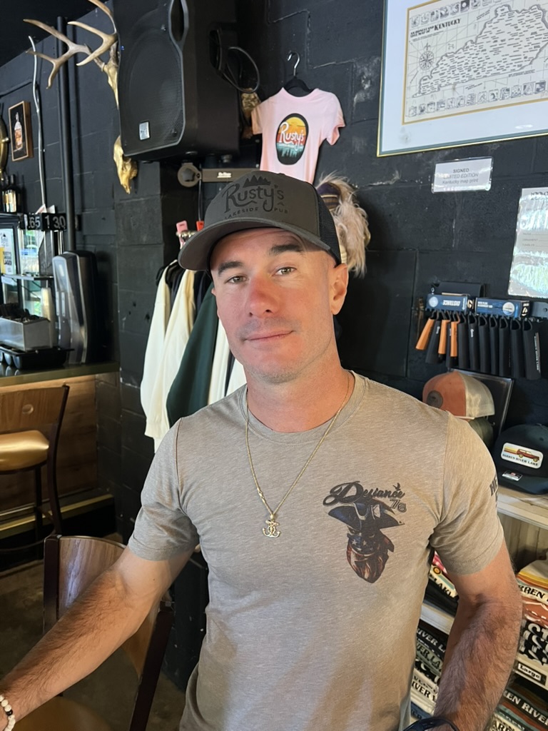 Brandon Freeland at his friend’s restaurant during a wedding weekend in Kentucky